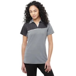 Elevate Women's Steel Grey Prater Short Sleeve Polo -Elevate TM96702 Steel Grey HTF