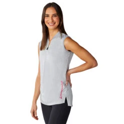 Elevate Women's Silver Heather Kinport Sleeveless Polo -Elevate TM96706 927 HTS