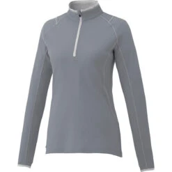 Elevate Women's Steel Grey Knew Knit Half Zip