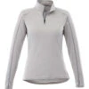 Elevate Women's Silver Heather Taza Knit Quarter Zip 2 Elevate Women's Silver Heather Taza Knit Quarter Zip -Elevate TM97810 Silver Heather F