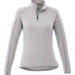 Elevate Women's Silver Heather Taza Knit Quarter Zip