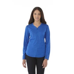 Elevate Women's Olympic Blue Heather Quadra Long Sleeve Shirt -Elevate TM97812 Olympic Blue Heather HTF