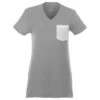 Elevate Women's Medium Heather Grey/White Monroe Short Sleeve Pocket Tee -Elevate TM97815 Medium Heather Grey White F