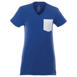 Elevate Women's New Royal Heather/White Monroe Short Sleeve Pocket Tee