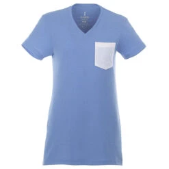 Elevate Women's Sky Heather/White Monroe Short Sleeve Pocket Tee