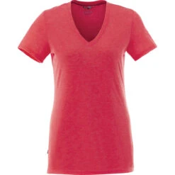 Elevate Women's Team Red Heather Sarek V-Neck Short Sleeve Tee