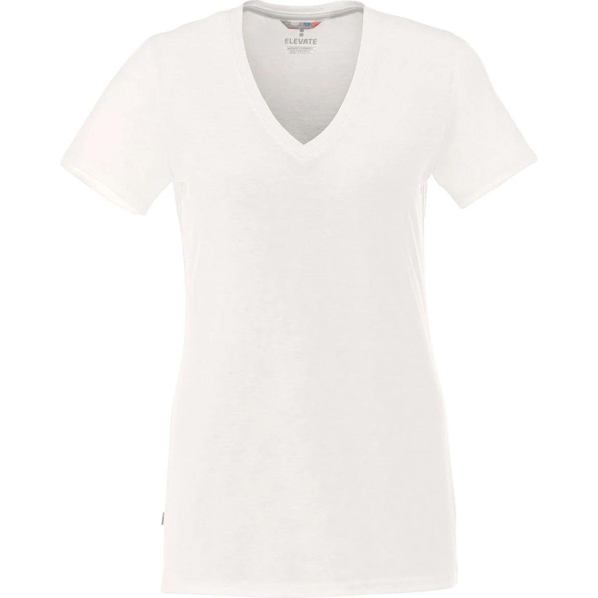 Elevate Women's White Sarek V-Neck Short Sleeve Tee 3 Elevate Women's White Sarek V-Neck Short Sleeve Tee