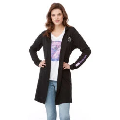 Elevate Women's Black Ashland Knit Hooded Cardigan -Elevate TM98213 995 HTF