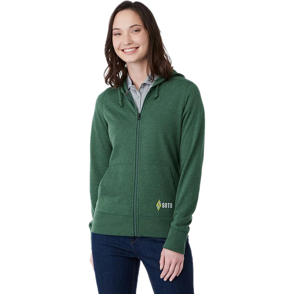 Elevate Women's Juniper Heather Argus Eco Fleece Full Zip Hoody 5 Elevate Women's Juniper Heather Argus Eco Fleece Full Zip Hoody - Image 3