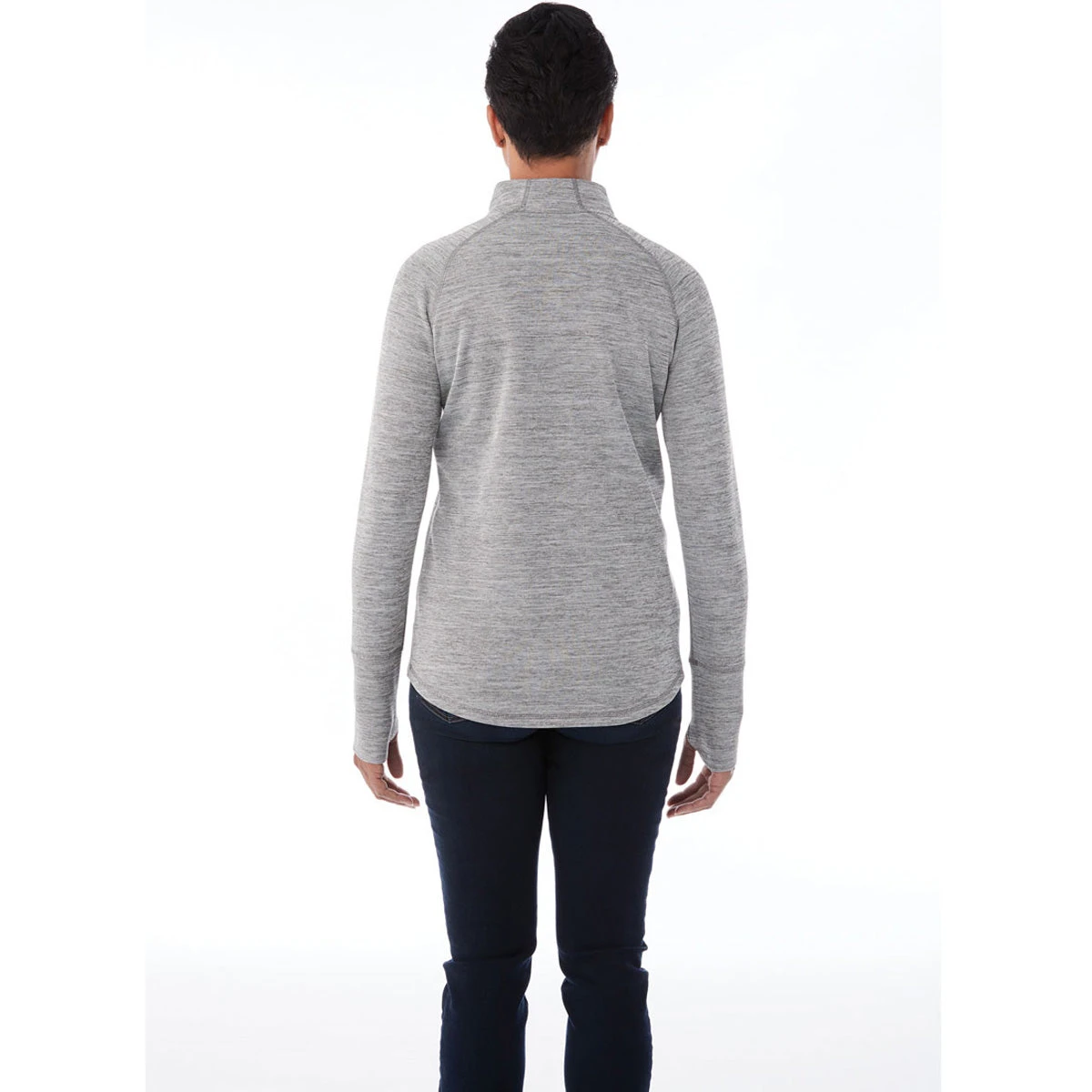 Elevate Women's Heather Charcoal Crane Knit Half Zip 6 Elevate Women's Heather Charcoal Crane Knit Half Zip - Image 4