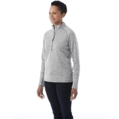 Elevate Women's Heather Charcoal Crane Knit Half Zip 11 Elevate Women's Heather Charcoal Crane Knit Half Zip -Elevate TM98305 986 HTS