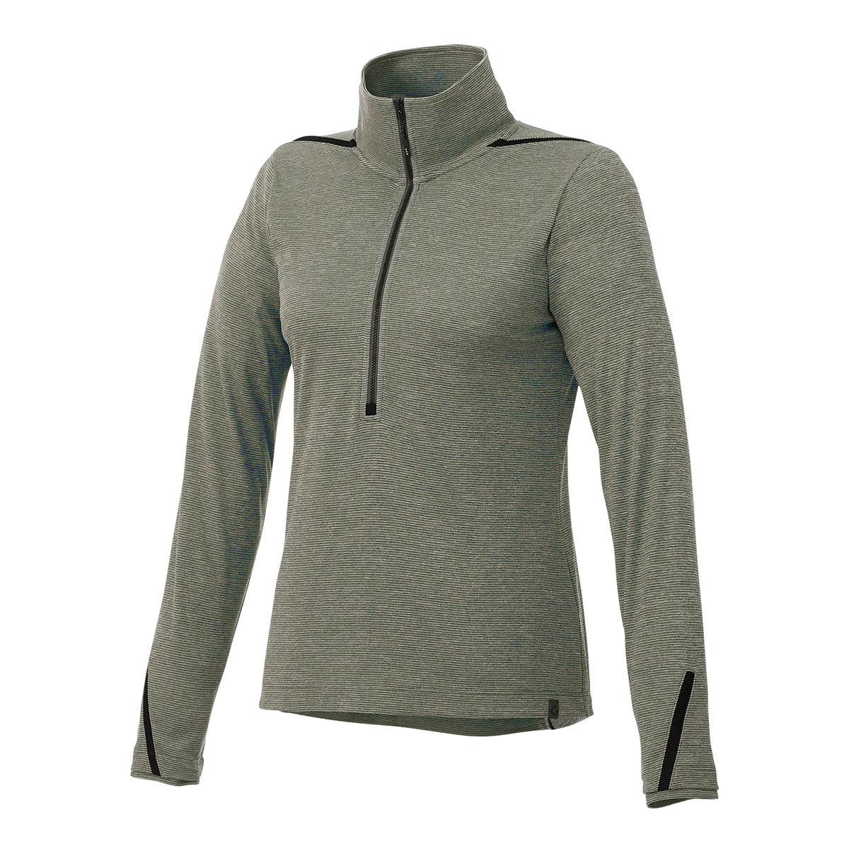 Elevate Women's Loden Heather/Black Dege Eco Knit Half Zip 3 Elevate Women's Loden Heather/Black Dege Eco Knit Half Zip