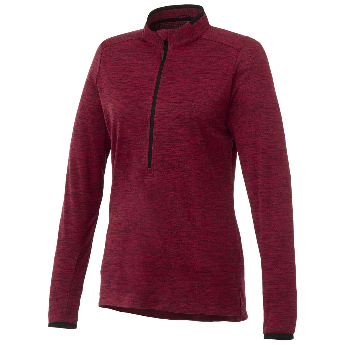 Elevate Women's Team Red Heather Mather Knit Half Zip 3 Elevate Women's Team Red Heather Mather Knit Half Zip