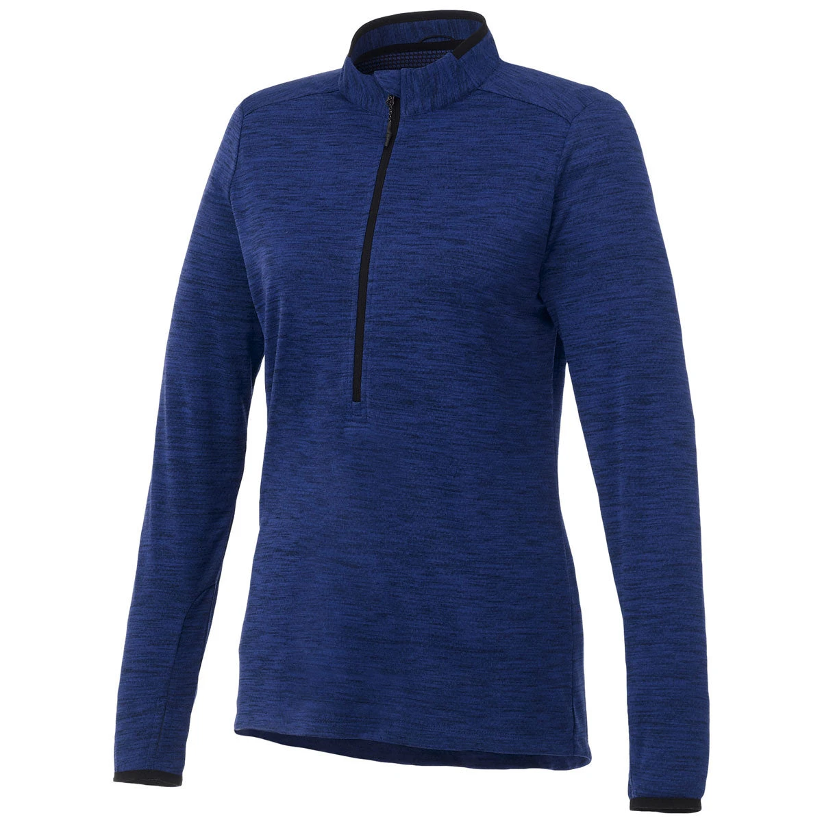 Elevate Women's New Royal Heather Mather Knit Half Zip 3 Elevate Women's New Royal Heather Mather Knit Half Zip