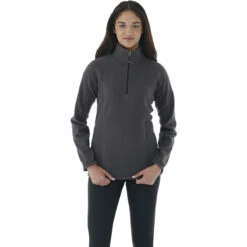Elevate Women's Grey Storm Bowlen Polyfleece Quarter Zip 7 Elevate Women's Grey Storm Bowlen Polyfleece Quarter Zip -Elevate TM98308 Grey Storm HTF