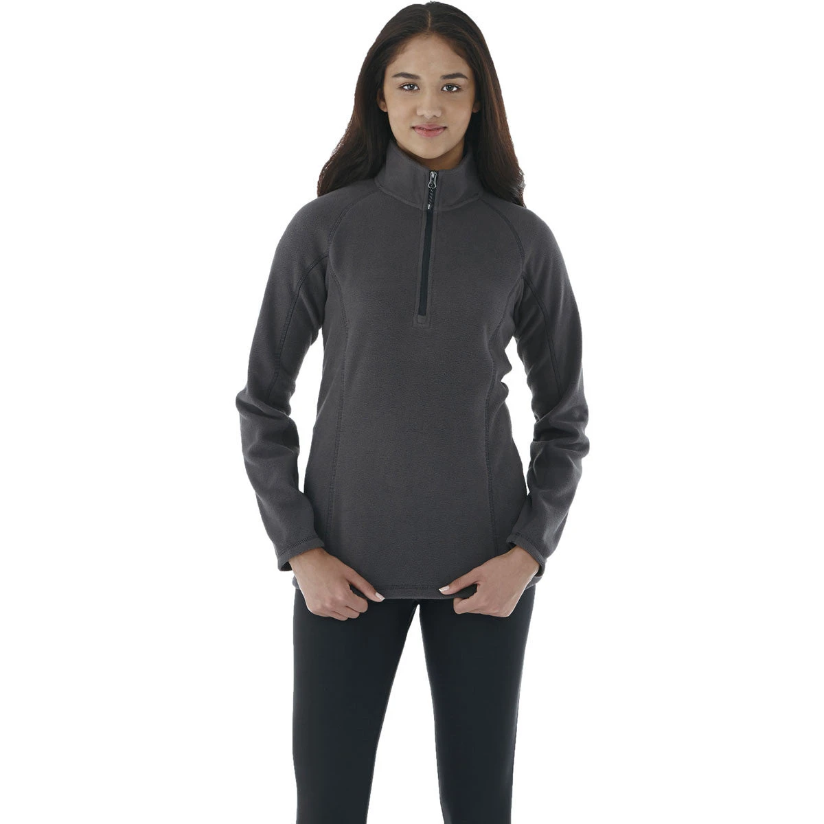 Elevate Women's Grey Storm Bowlen Polyfleece Quarter Zip 5 Elevate Women's Grey Storm Bowlen Polyfleece Quarter Zip - Image 3