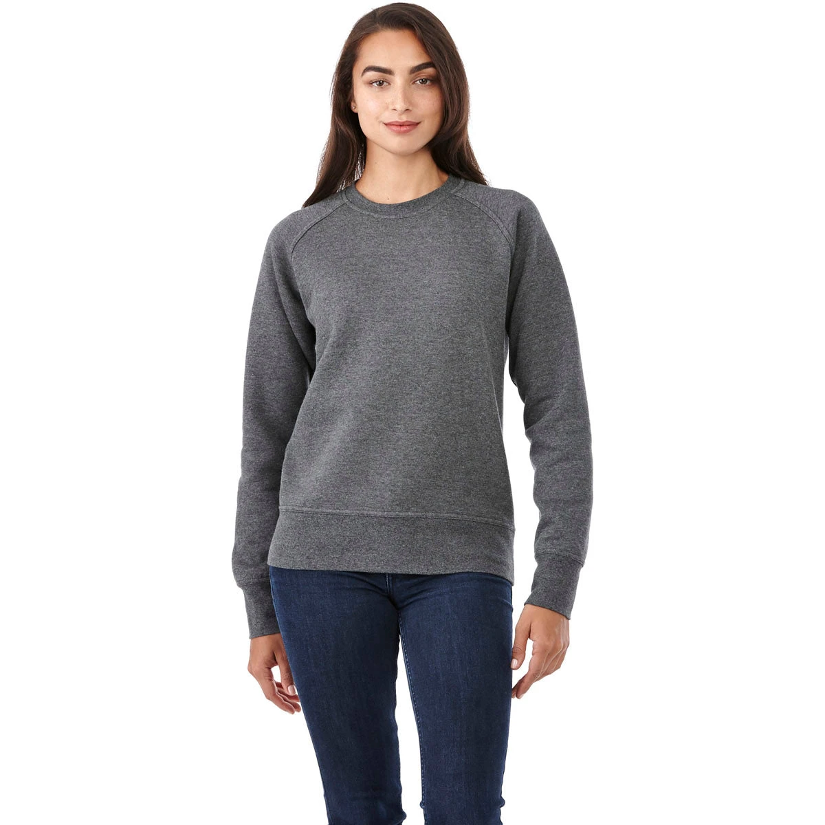 Elevate Women's Heather Dark Charcoal Krueger Fleece Crew 3 Elevate Women's Heather Dark Charcoal Krueger Fleece Crew