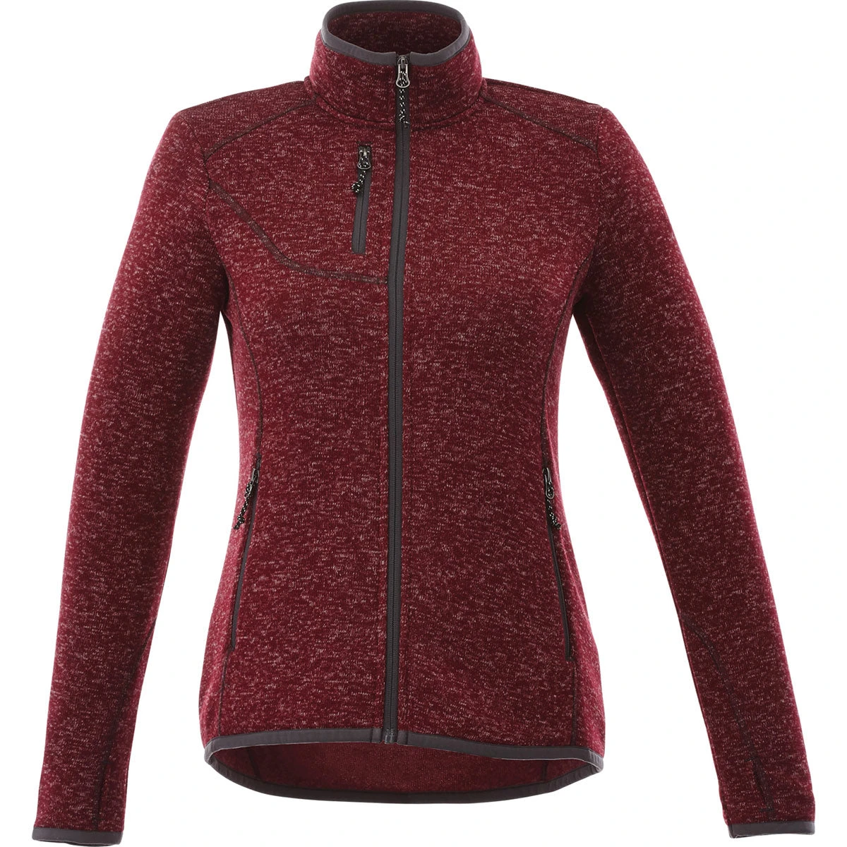 Elevate Women's Maroon Heather Tremblant Knit Jacket 3 Elevate Women's Maroon Heather Tremblant Knit Jacket