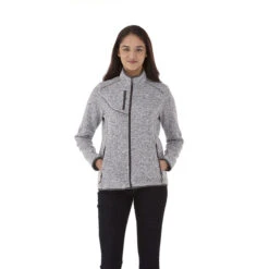 Elevate Women's Light Heather Grey Tremblant Knit Jacket -Elevate TM98610 Light Heather Grey HTF