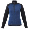 Elevate Women's Metro Blue Heather/Black Smoke Heather Vorlage Half Zip Knit Jacket -Elevate TM98611 Metro Blue Heather Black Smoke Heather F