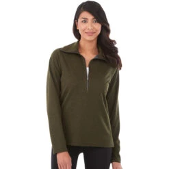 Elevate Women's Loden Heather Stratton Knit Half Zip -Elevate TM98612 Loden Heather HTF