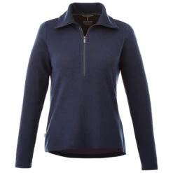 Elevate Women's Metro Blue Heather Stratton Knit Half Zip