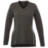 Elevate Women's Heather Dark Charcoal Bromley Knit V-Neck -Elevate TM98614 Heather Dark Charcoal F