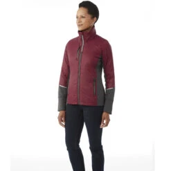 Elevate Women's Maroon/Heather Dark Charcoal Fernie Hybrid Insulated Jacket -Elevate TM99555 384 HTS
